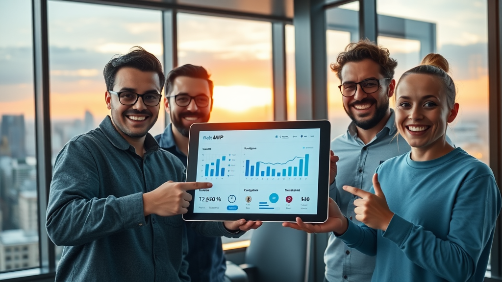 Innovative software team launching a minimum viable product dashboard, capturing the transition from prototype and proof of concept to market deployment
